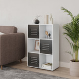 6-Cube Shelving Unit With Metal Doors