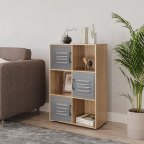 6-Cube Shelving Unit With Metal Doors