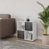 4 -Cube Shelving Unit With Metal Doors - Square