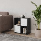 4 -Cube Shelving Unit With Metal Doors - Square
