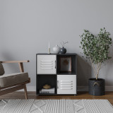 4 -Cube Shelving Unit With Metal Doors - Square