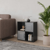 4 -Cube Shelving Unit With Metal Doors - Square