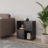 4 -Cube Shelving Unit With Metal Doors - Square