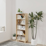 5-Tier Wooden Bookcase, 150x60cm Storage Shelf with Legs