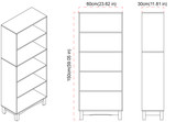 5-Tier Wooden Bookcase, 150x60cm Storage Shelf with Legs