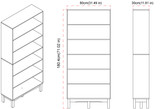 6-Tier Wooden Bookcase, 180x80cm Storage Shelf with Legs