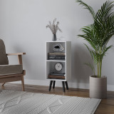 2-Tier Cube  Display Cabinet with Scandinavian Legs