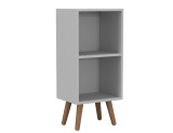 2-Tier Cube  Display Cabinet with Scandinavian Legs