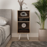2-Tier Cube  Display Cabinet with Scandinavian Legs