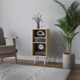 2-Tier Cube  Display Cabinet with Scandinavian Legs
