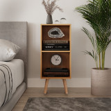 2-Tier Cube  Display Cabinet with Scandinavian Legs