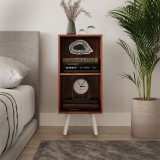 2-Tier Cube  Display Cabinet with Scandinavian Legs