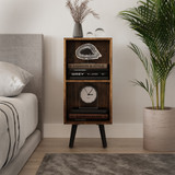 2-Tier Cube  Display Cabinet with Scandinavian Legs