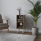 2-Tier Cube  Display Cabinet with Scandinavian Legs