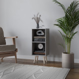 2-Tier Cube  Display Cabinet with Scandinavian Legs