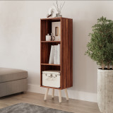 3-Tier Cube Display Cabinet with Scandinavian Legs