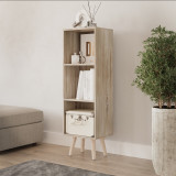 3-Tier Cube Display Cabinet with Scandinavian Legs