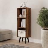 3-Tier Cube Display Cabinet with Scandinavian Legs