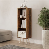 3-Tier Cube Display Cabinet with Scandinavian Legs
