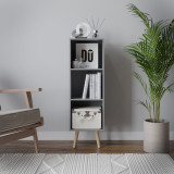 3-Tier Cube Display Cabinet with Scandinavian Legs