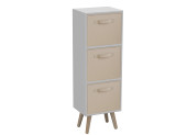 White 3-Tier 3-Drawer Cube Shelving Unit with Scandinavian Legs