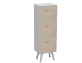 White 3-Tier 3-Drawer Cube Shelving Unit with Scandinavian Legs