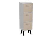 White 3-Tier 3-Drawer Cube Shelving Unit with Scandinavian Legs