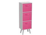 White 3-Tier 3-Drawer Cube Shelving Unit with Scandinavian Legs