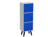 White 3-Tier 3-Drawer Cube Shelving Unit with Scandinavian Legs