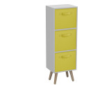 White 3-Tier 3-Drawer Cube Shelving Unit with Scandinavian Legs