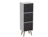 White 3-Tier 3-Drawer Cube Shelving Unit with Scandinavian Legs