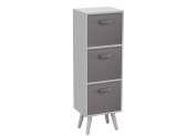 White 3-Tier 3-Drawer Cube Shelving Unit with Scandinavian Legs
