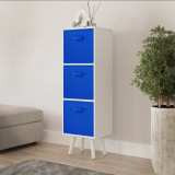White 3-Tier 3-Drawer Cube Shelving Unit with Scandinavian Legs