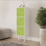 White 3-Tier 3-Drawer Cube Shelving Unit with Scandinavian Legs