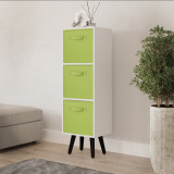 White 3-Tier 3-Drawer Cube Shelving Unit with Scandinavian Legs