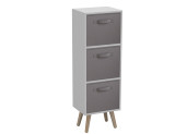White 3-Tier 3-Drawer Cube Shelving Unit with Scandinavian Legs