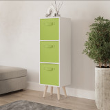 White 3-Tier 3-Drawer Cube Shelving Unit with Scandinavian Legs