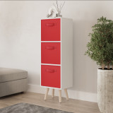 White 3-Tier 3-Drawer Cube Shelving Unit with Scandinavian Legs