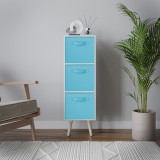 White 3-Tier 3-Drawer Cube Shelving Unit with Scandinavian Legs