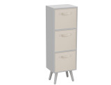 White 3-Tier 3-Drawer Cube Shelving Unit with Scandinavian Legs