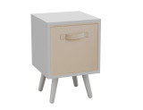 White 1-Drawer Cube Shelving Unit with Scandinavian Legs