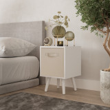 White 1-Drawer Cube Shelving Unit with Scandinavian Legs
