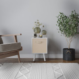 White 1-Drawer Cube Shelving Unit with Scandinavian Legs