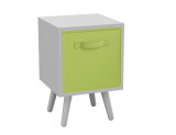 White 1-Drawer Cube Shelving Unit with Scandinavian Legs