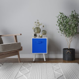 White 1-Drawer Cube Shelving Unit with Scandinavian Legs