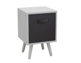 White 1-Drawer Cube Shelving Unit with Scandinavian Legs