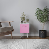 White 1-Drawer Cube Shelving Unit with Scandinavian Legs