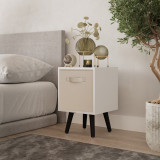 White 1-Drawer Cube Shelving Unit with Scandinavian Legs
