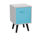 White 1-Drawer Cube Shelving Unit with Scandinavian Legs