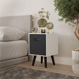 White 1-Drawer Cube Shelving Unit with Scandinavian Legs
